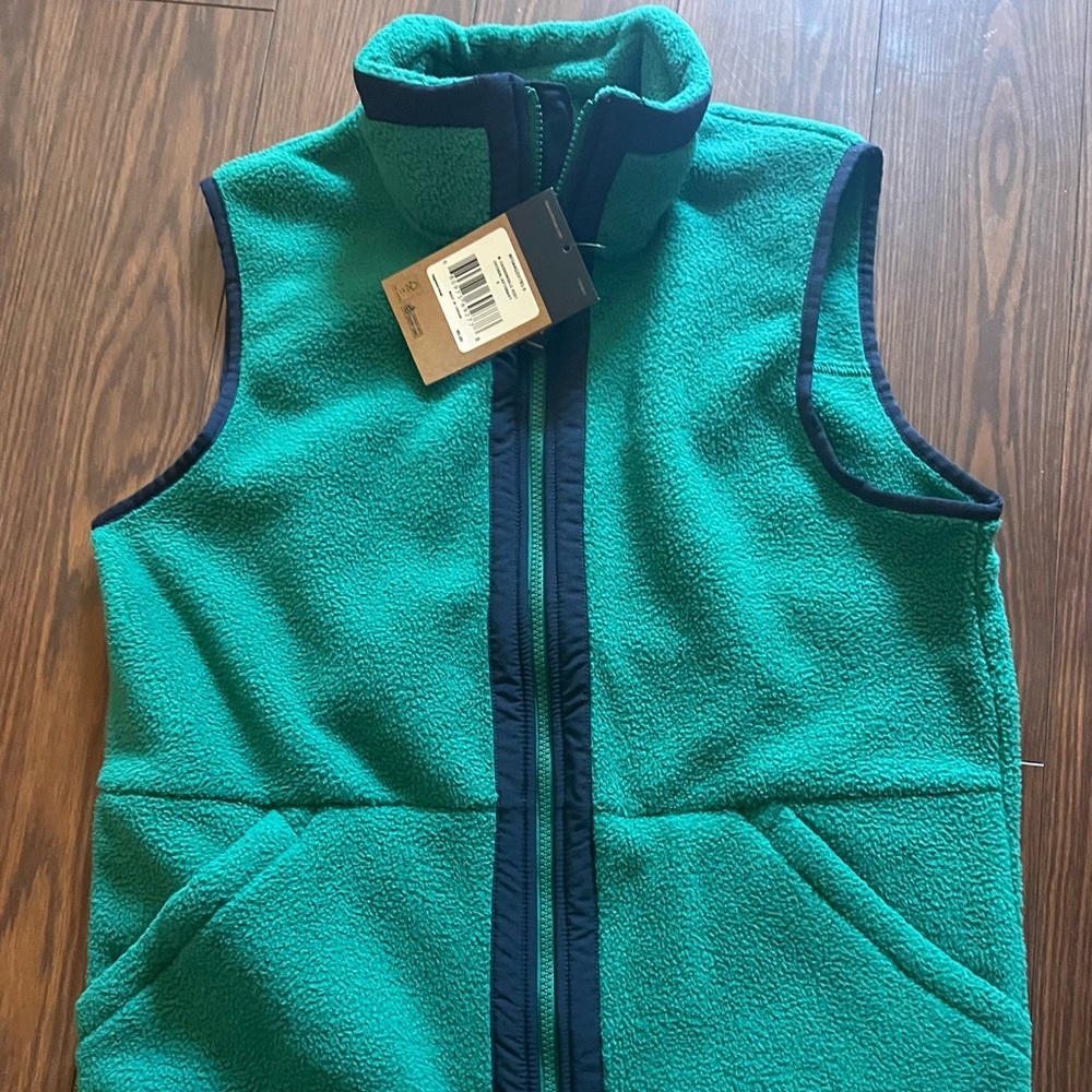 Kelly green and navy fleece The North Face Vest